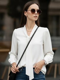 VORA LABEL Women Denim Solid Regular Fit Top - White