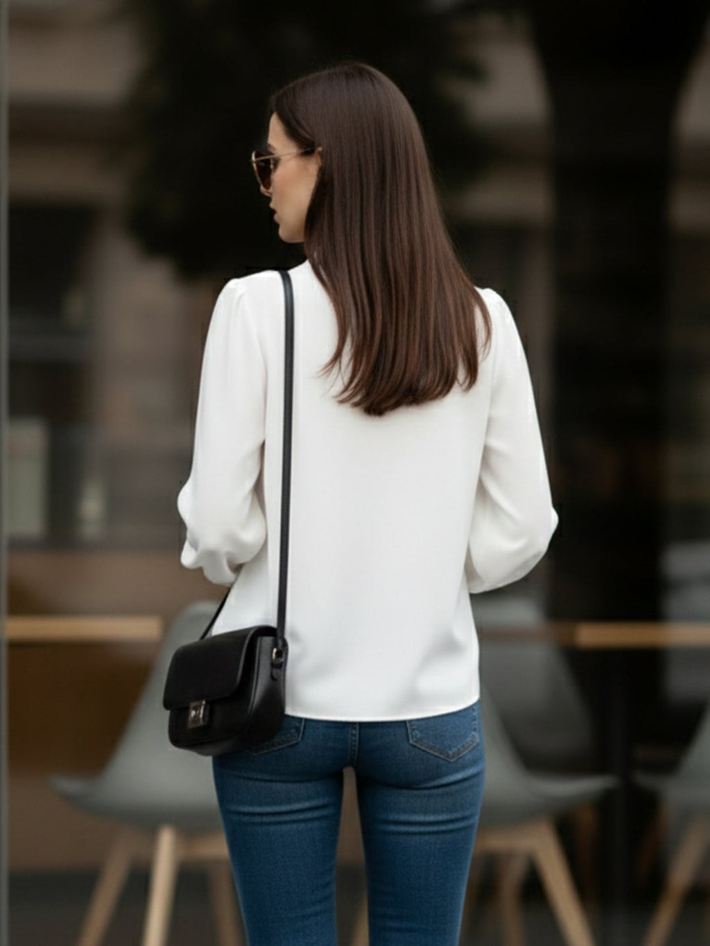 VORA LABEL Women Denim Solid Regular Fit Top - White
