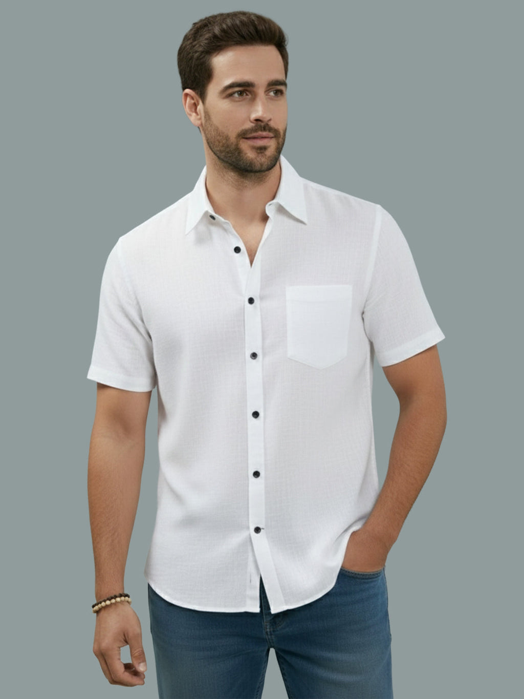 VORA LABEL Men Cotton Regular Fit Spread Collar Casual Shirt - Yellow