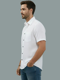 VORA LABEL Men Cotton Regular Fit Spread Collar Casual Shirt - Yellow