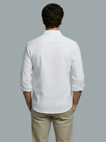VORA LABEL Men Cotton Solid Regular Fit Spread Collar Casual Shirt - Black