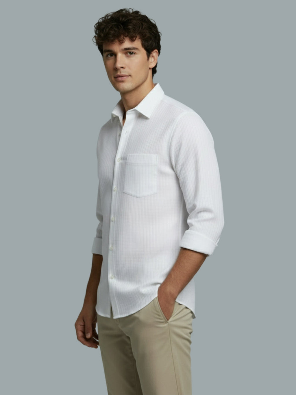 VORA LABEL Men Cotton Solid Regular Fit Spread Collar Casual Shirt - Black
