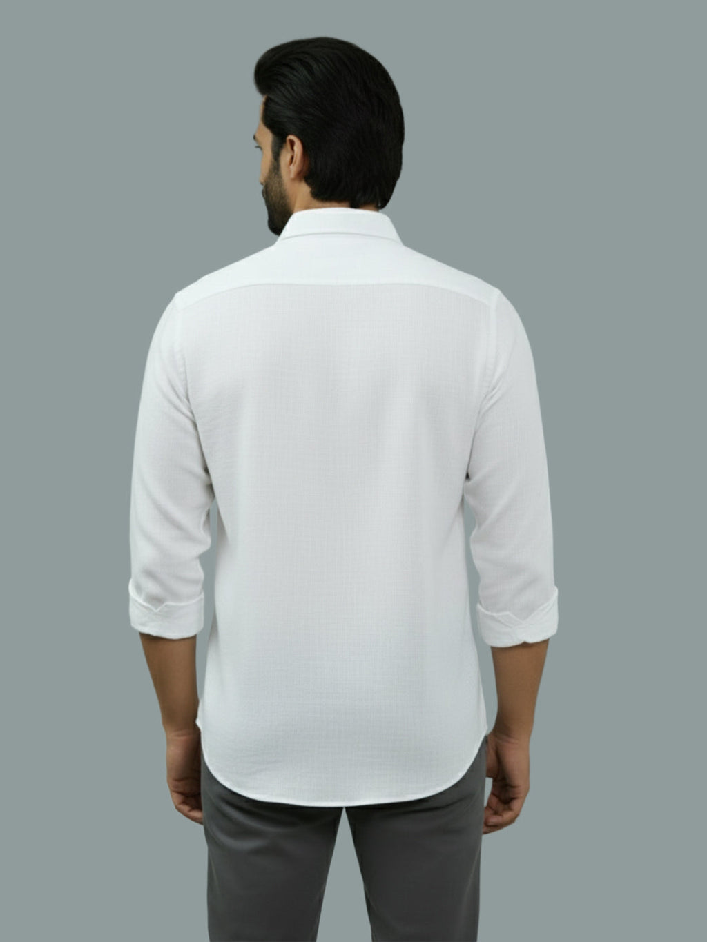 VORA LABEL Men Cotton Regular Fit Spread Collar Casual Shirt - Green