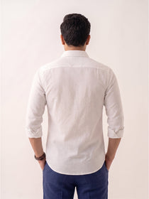 VORA LABEL Men Cotton Solid Regular Fit Casual Shirt - White