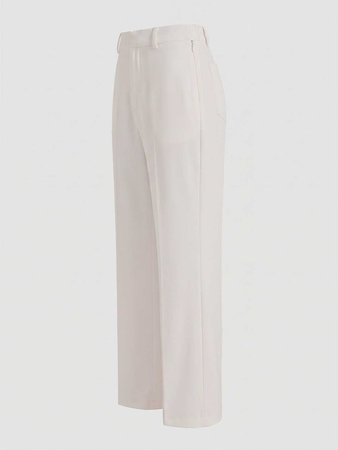 VORA LABEL Women Linen Solid Full Length Wide-Leg Trousers - Cream