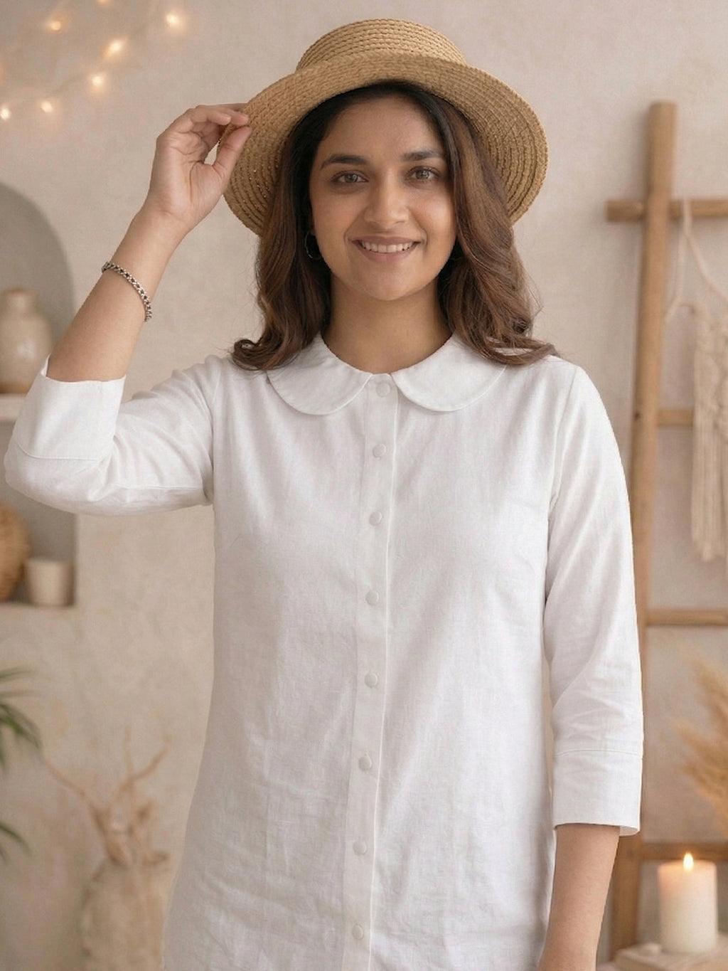 VORA LABEL Women Cotton Solid Regular Fit Shirt - White