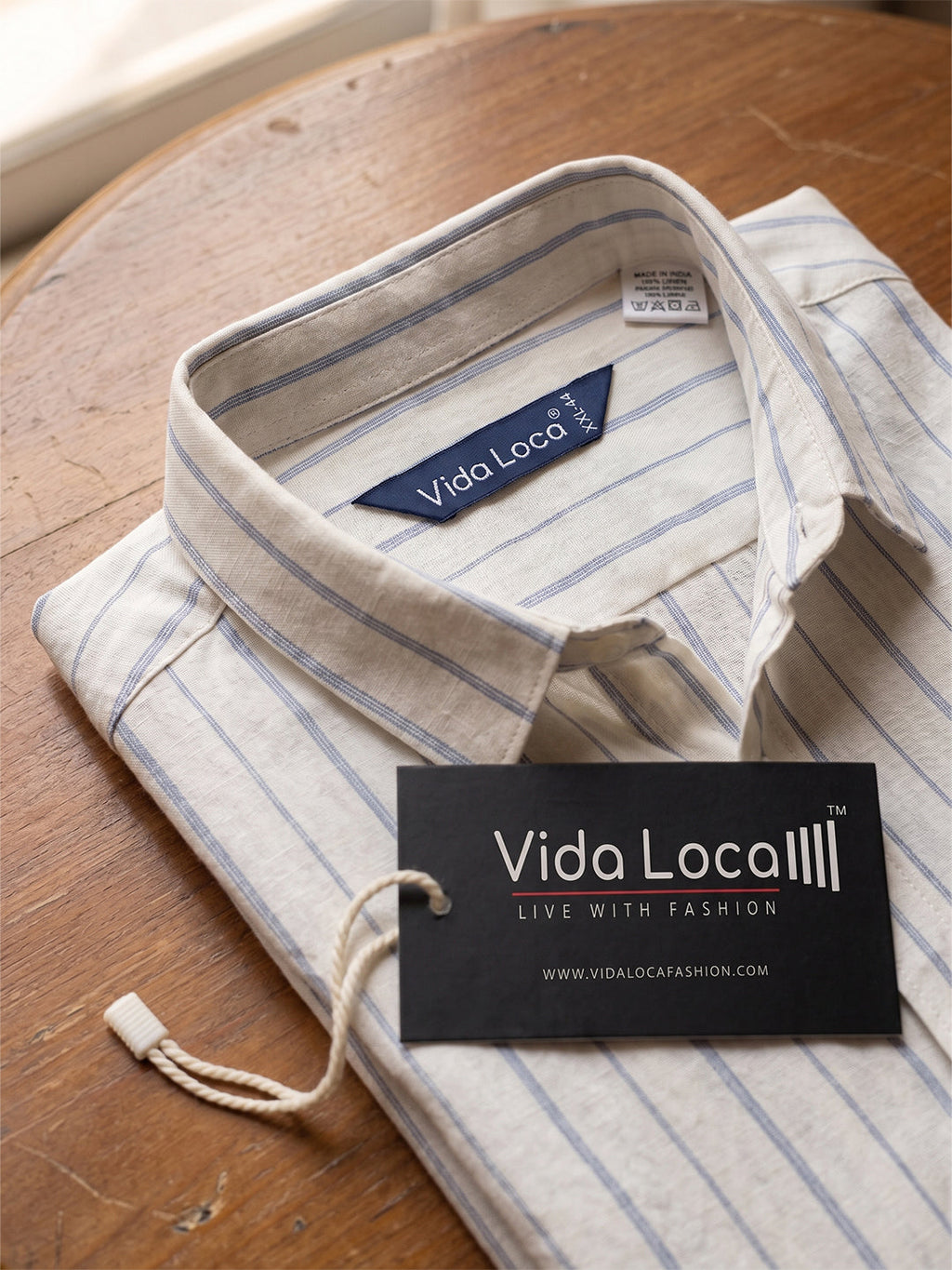 VORA LABEL Men Cotton Striped Regular Fit Casual Shirt - White