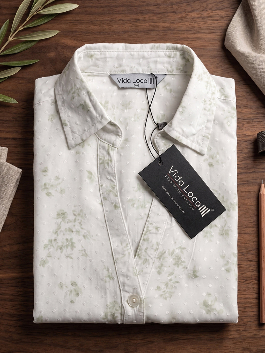 VORA LABEL Women Viscose Rayon Floral Printed Regular Fit Short Sleeve Shirt - White