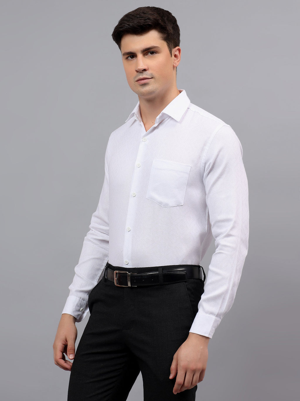 VORA LABEL Men Cotton Solid Regular Fit Casual Shirt - Black