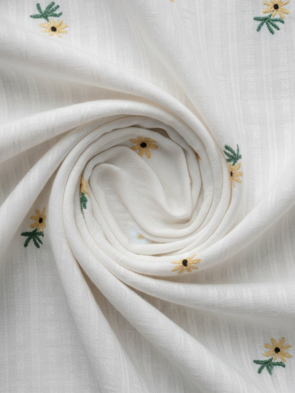 VORA LABEL Women Cotton Floral Printed Embroidered Shirt - White