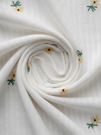 VORA LABEL Women Cotton Floral Printed Embroidered Shirt - White