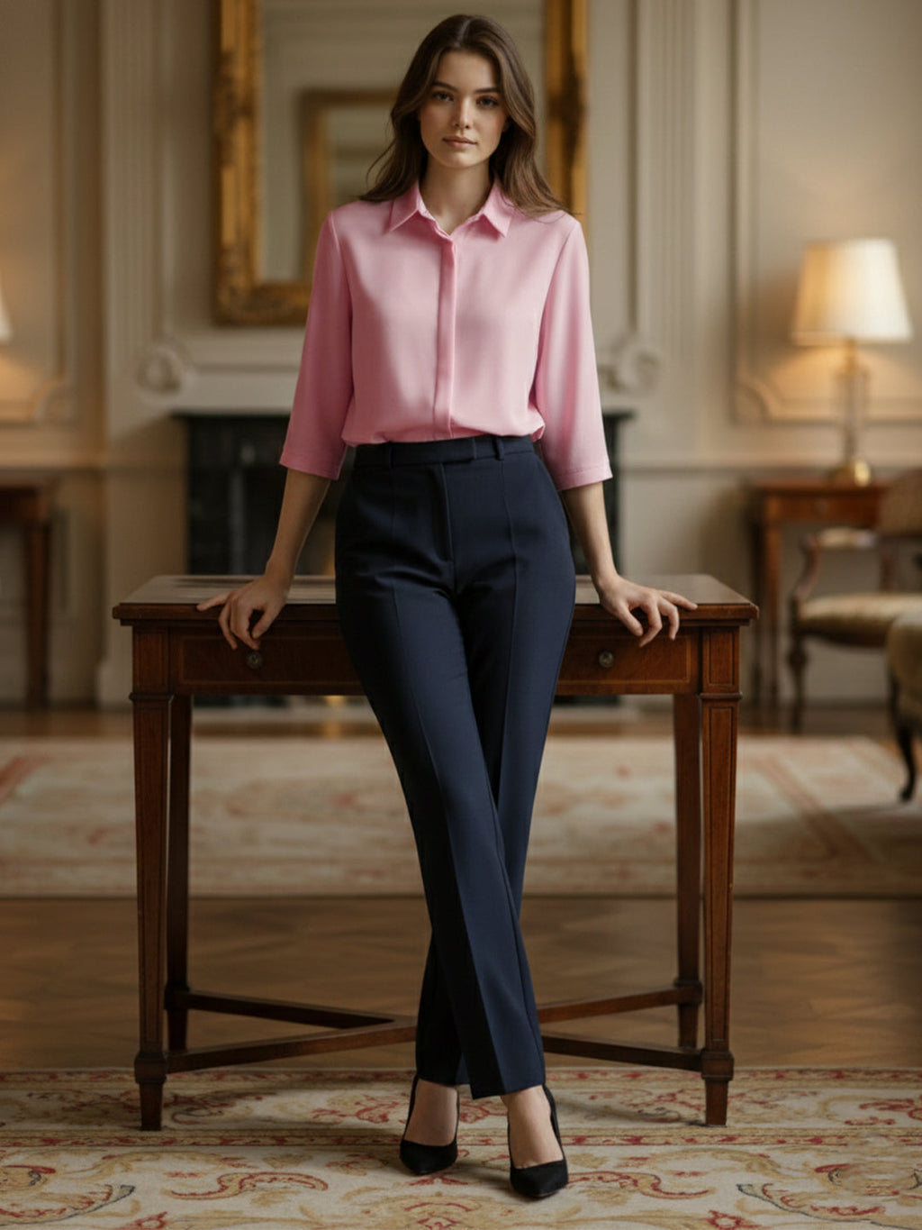 VORA LABEL Women Viscose Rayon Solid Regular Fit Shirt - Peach