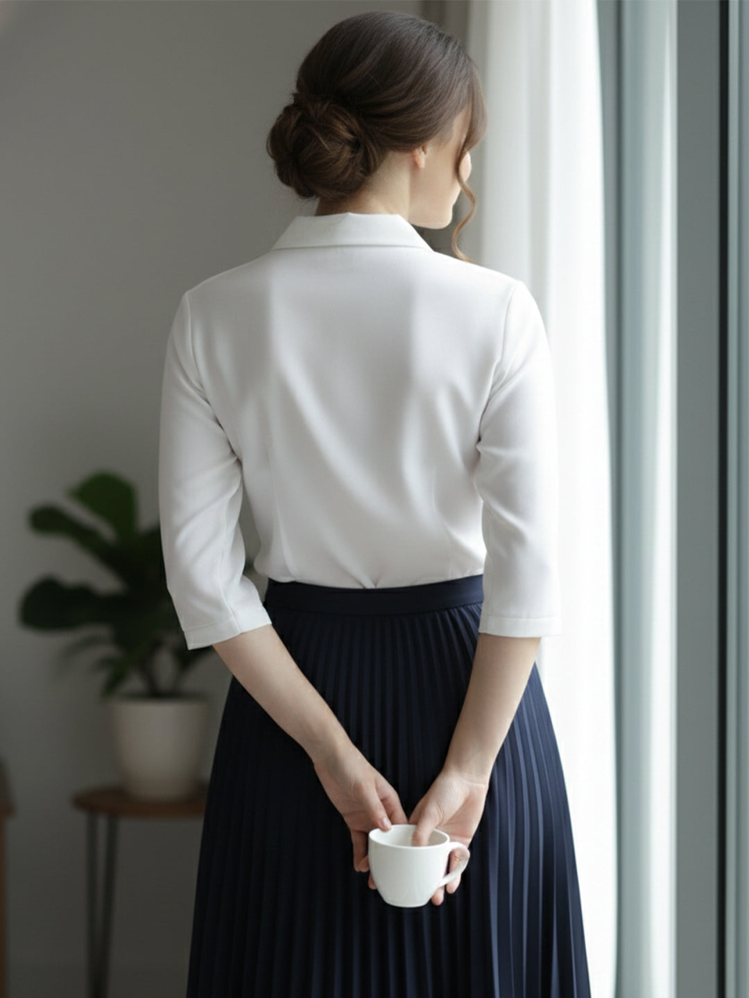 VORA LABEL Women Viscose Rayon Solid Regular Fit Shirt - White