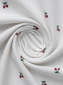 VORA LABEL Women Cotton Floral Embroidered Regular Fit Shirt - White