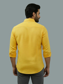 VORA LABEL Men Cotton Regular Fit Spread Collar Casual Shirt - Green