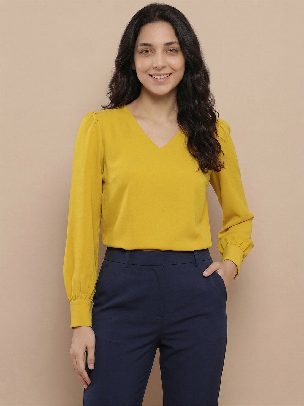 VORA LABEL Women Denim Solid Regular Fit Top - Sky Blue