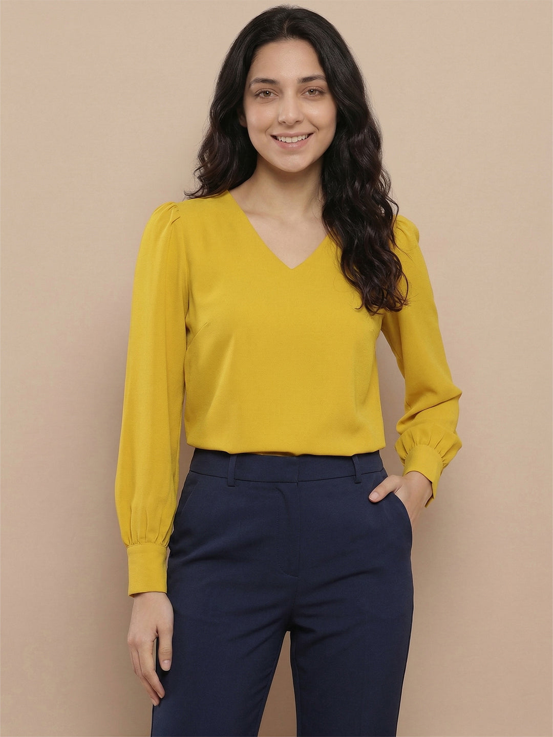 VORA LABEL Women Denim Solid Regular Fit Top - Sky Blue