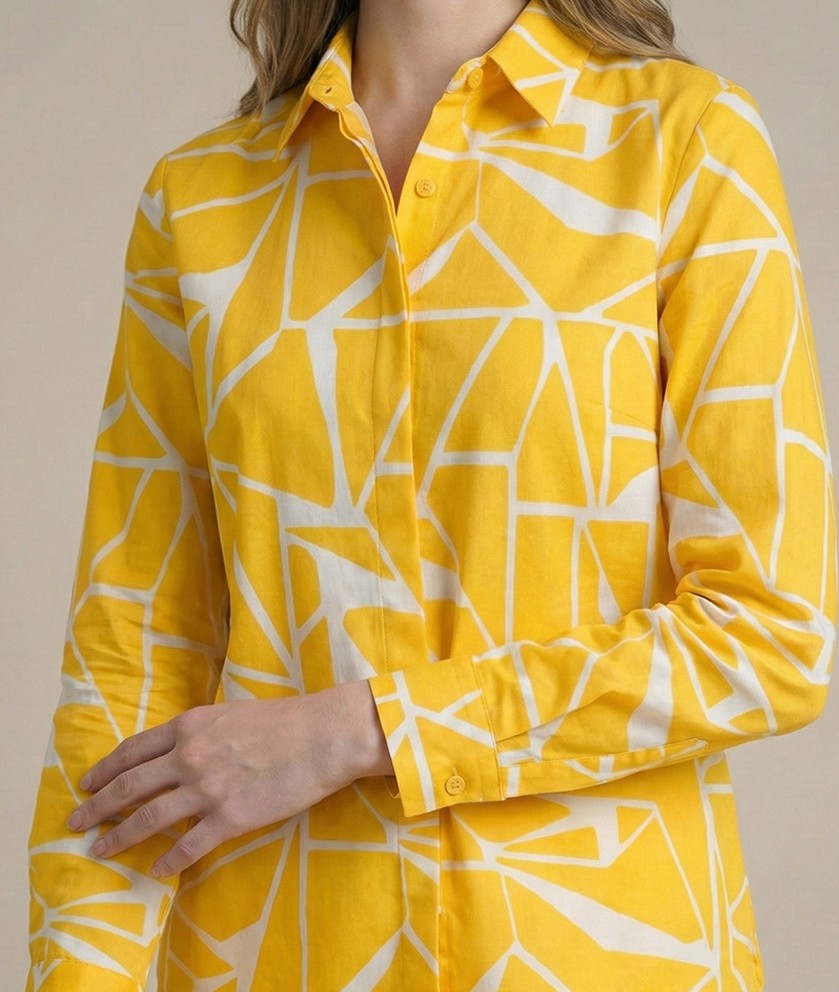 VORA LABEL Women Viscose Rayon Floral Printed Regular Fit Co-ord Set - Yellow