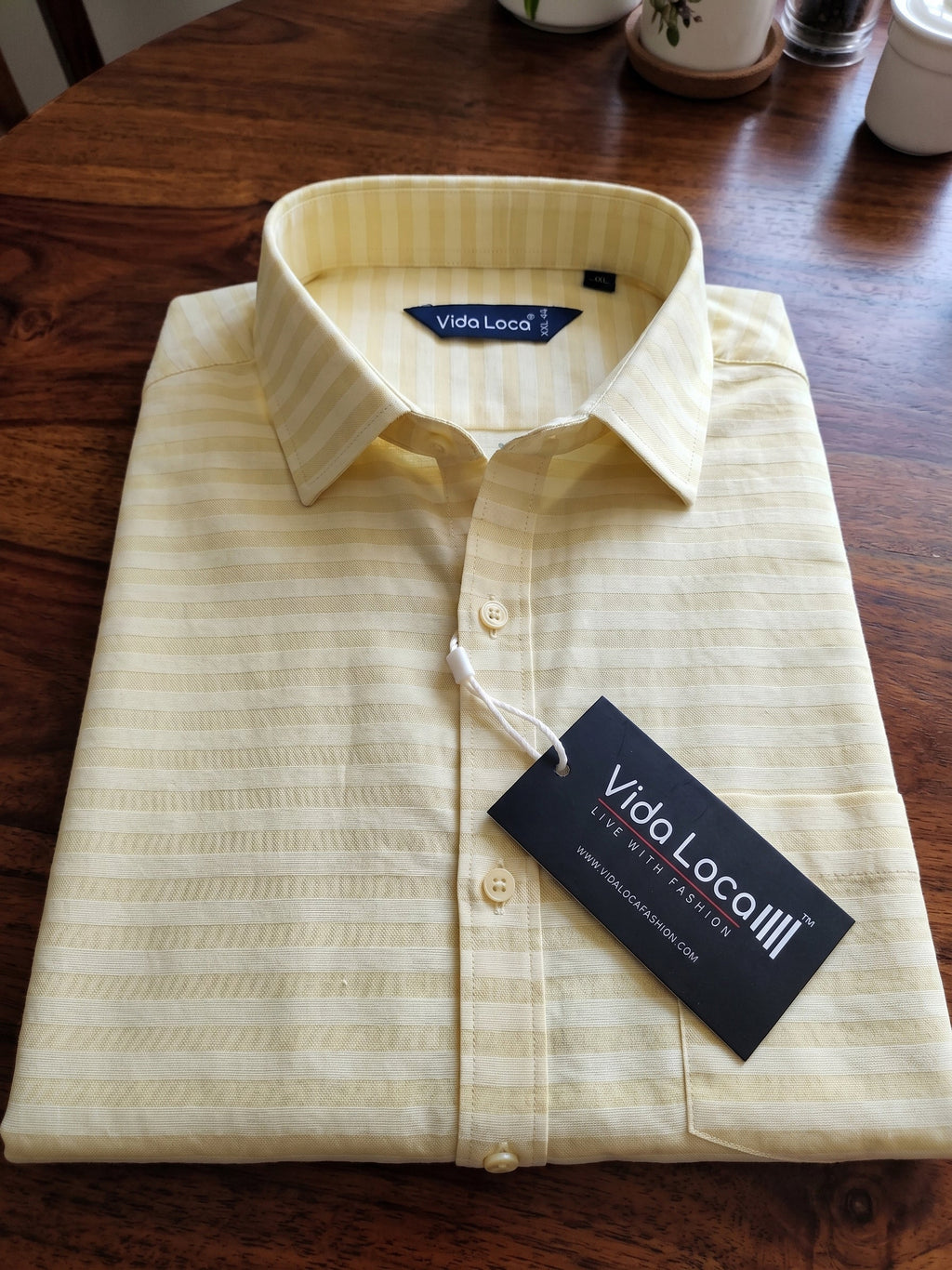 VORA LABEL Men Denim Striped Slim Fit Casual Shirt - Black