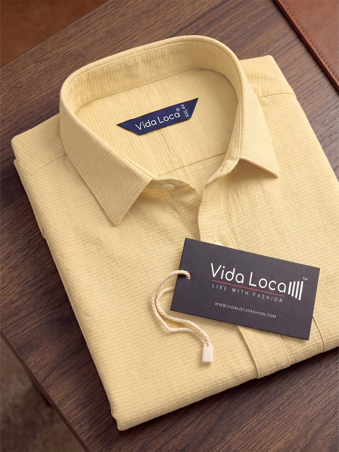 VORA LABEL Men Cotton Solid Regular Fit Casual Shirt - Mustard Yellow