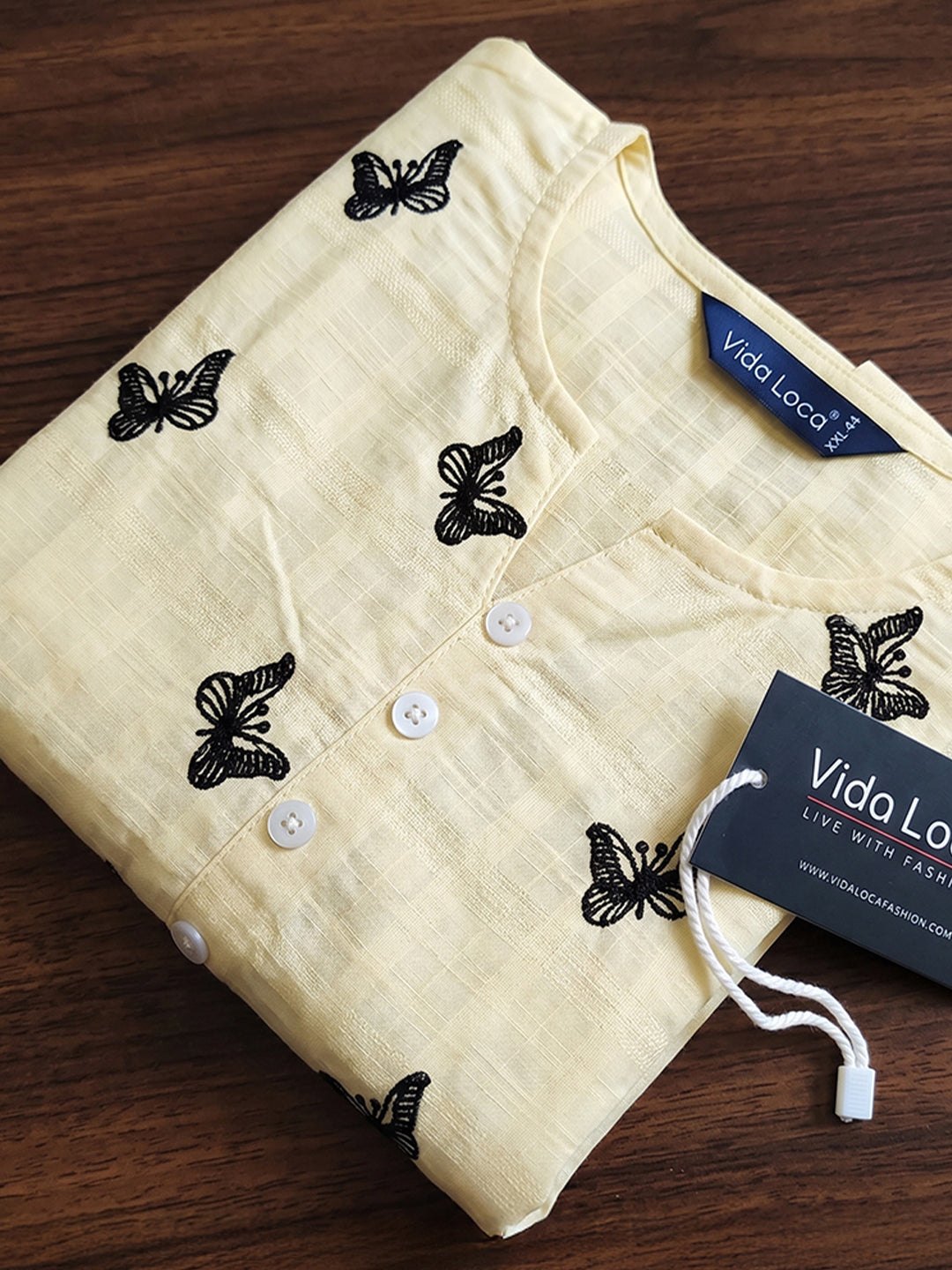 VORA LABEL Women Cotton Printed Regular Fit Top - Lemon