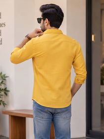 VORA LABEL Men’s Solid Cotton Blend Shirt | Full Sleeve Casual & Formal Shirt