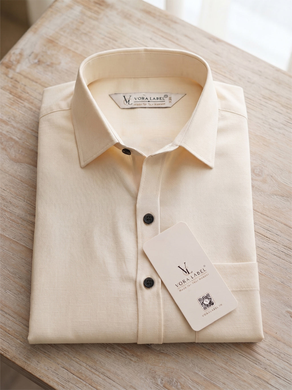 VORA LABEL Men’s Solid Cotton Blend Shirt | Full Sleeve Casual & Formal Shirt