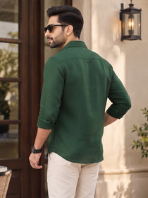 VORA LABEL Men’s Solid Cotton Blend Shirt | Full Sleeve Casual & Formal Shirt