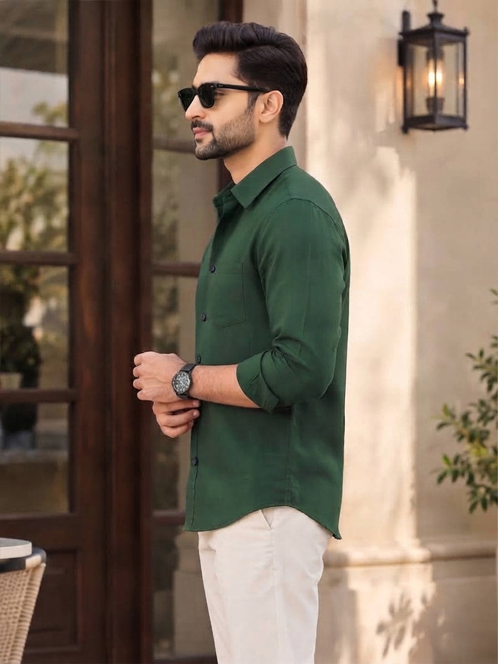 VORA LABEL Men’s Solid Cotton Blend Shirt | Full Sleeve Casual & Formal Shirt