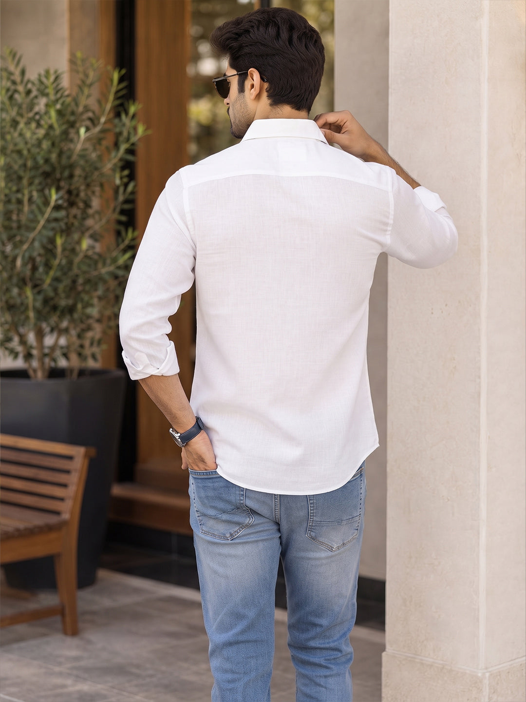 VORA LABEL Men’s Solid Cotton Blend Shirt | Full Sleeve Casual & Formal Shirt