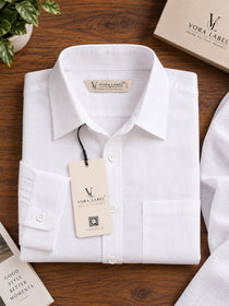 VORA LABEL Men’s Solid Cotton Blend Shirt | Full Sleeve Casual & Formal Shirt